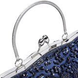 Beaded Women’s Evening Clutch with Chain-Shoulder Strap – Wedding Party Handbag
