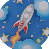 23.62" Modern Cartoon LED Ceiling Light – Dimmable Blue Wood Star Design Flush Mount for Children’s Room 🌟💡