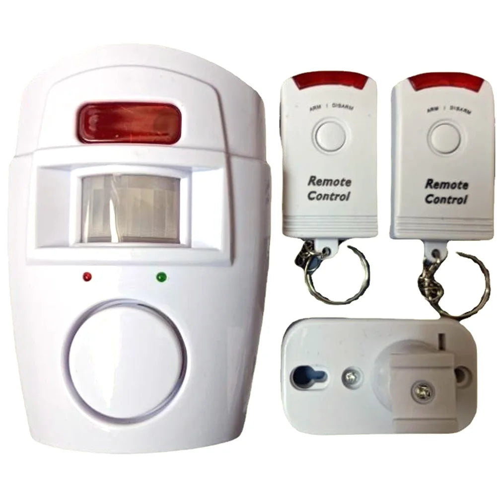 🚨 Wireless Motion Sensor Alarm – PIR Infrared Detector with 2 Remote Controls, Battery Powered for Home & Garage