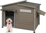 Outdoor Dog House for Summer – Weatherproof Wooden Kennel with Chew-Proof Iron Frame, Removable Floor & Adjustable Vent