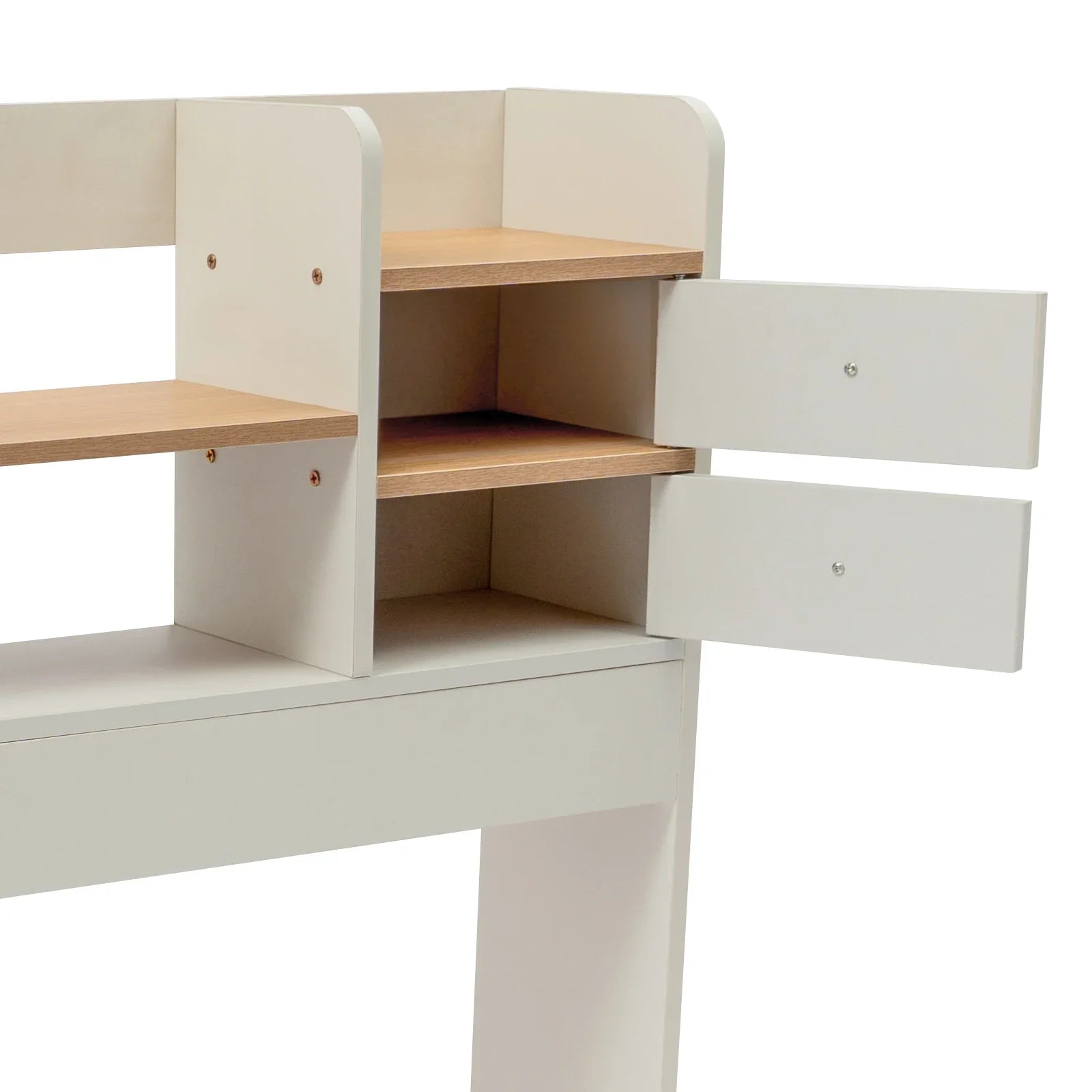 36-Inch Modern 2-Tier Desktop Bookshelf with 2 Drawers – Sleek Desk Organizer