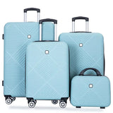 4-Piece Lightweight Travel Luggage Set – Large Capacity Spinner Suitcases with Double Wheels