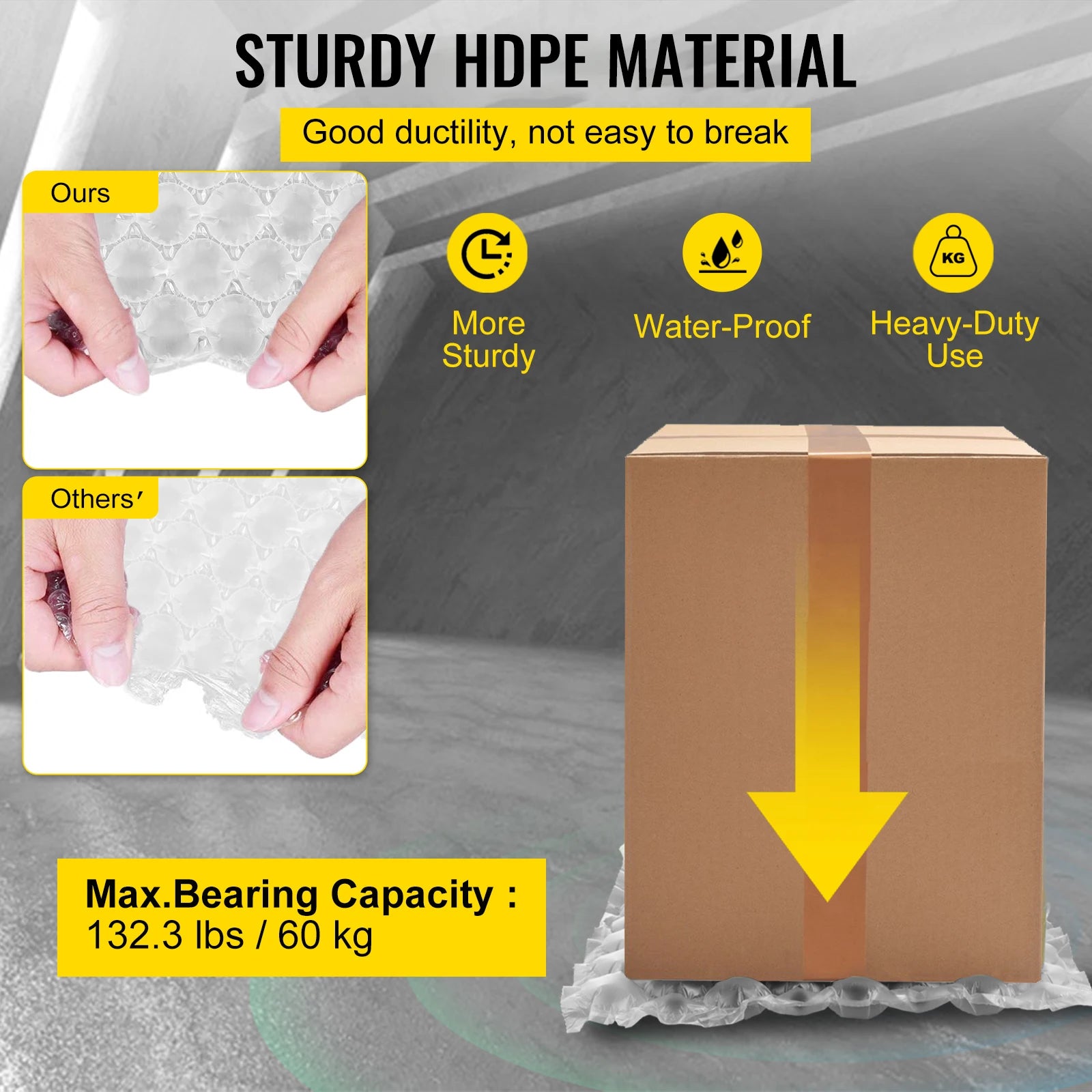 SucceBuy 984ft Air Cushion Film Roll – Shockproof Bubble Packaging Wrap for Air Cushion Machines, PE Cushioning Bags