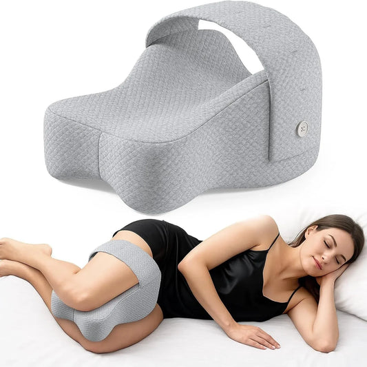 Memory Foam Knee Pillow – Orthopedic Leg, Hip & Spine Alignment Pillow for Sciatica Relief, Pregnancy & Side Sleepers