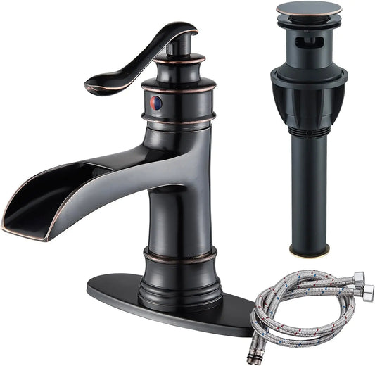 Waterfall Single-Handle Basin Mixer Faucet – Oil-Rubbed Bronze Finish