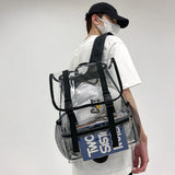 Transparent PVC Laptop Backpack – Waterproof Clear Casual Book Bag with Large Capacity for Women & Men