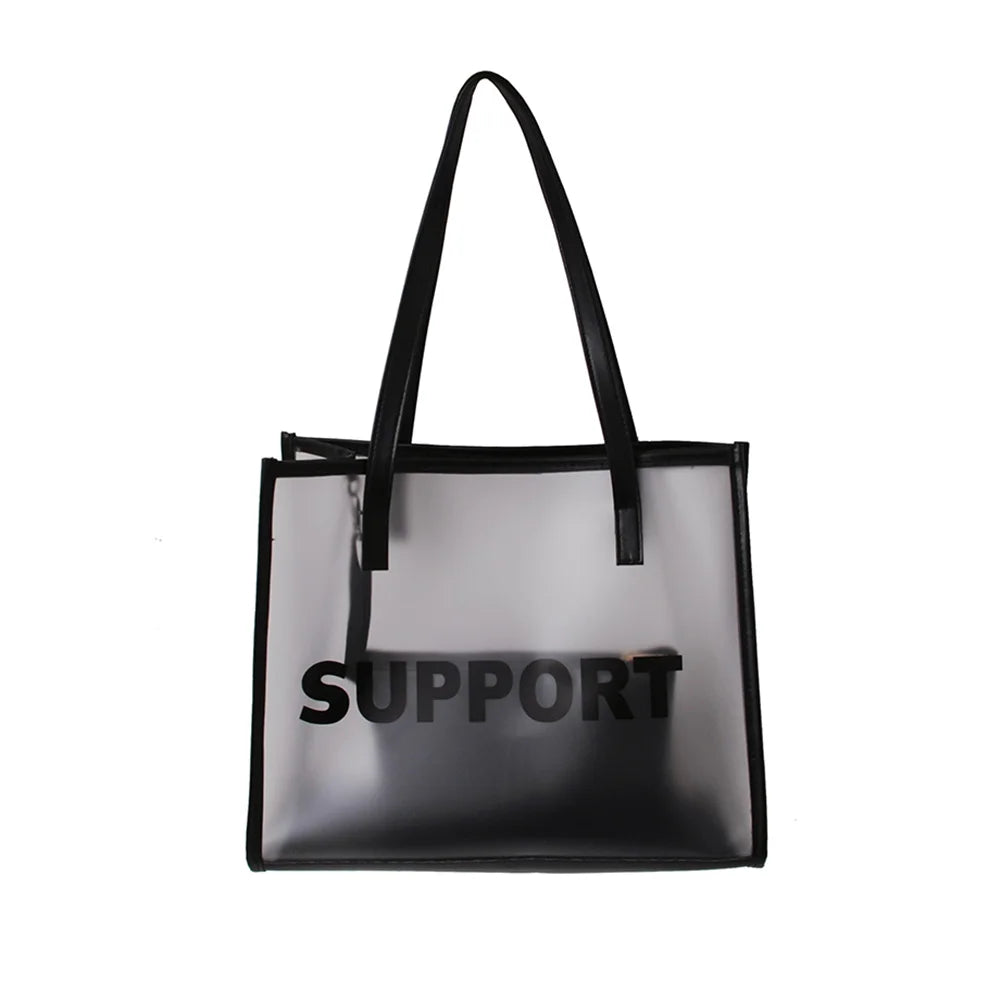 Transparent Mini Tote Pouch for Women – Large Composite Clear Under-Arm Bag