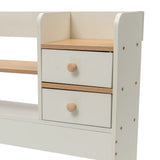 36-Inch Modern 2-Tier Desktop Bookshelf with 2 Drawers – Sleek Desk Organizer