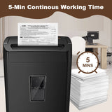 Bonsaii 12-Sheet Cross-Cut Paper Shredder – Portable Handle Home & Office Shredder with 5.5-Gallon Wastebasket