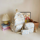 3-Piece Bow Print Backpack Set for Kids – School Backpack with Crossbody Bag & Mini Purse