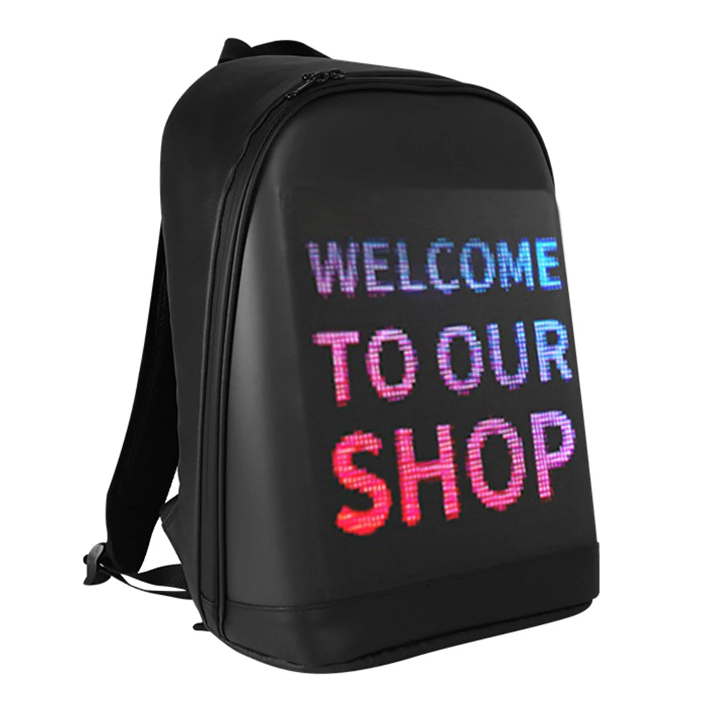 Smart LED Display Backpack with App Control – Wireless WiFi Laptop Backpack for Business, Travel & School