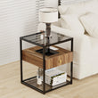 Tempered Glass Side Table – Modern Nightstand with Drawer & Shelf, Stable Steel Frame for Living Room 🛋️✨