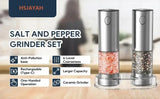 Electric Salt & Pepper Grinder Set – USB Rechargeable with LED Light & Adjustable Grind - PulinGO