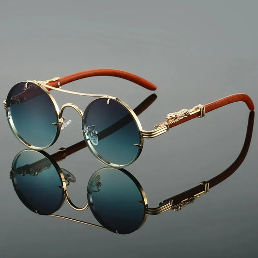 Vintage Round Sunglasses – Retro Double Bridge Multicolor Shades for Men & Women, UV400 Luxury Fashion Eyewear