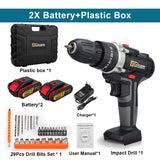 21V Cordless Impact Drill – Electric Screwdriver & Hammer Drill | Mini Wireless Power Tool with Lithium-Ion Battery
