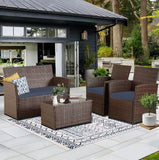 “Patio Furniture Set with Cushions – Outdoor Sofa, Chairs & Tea Table for Garden, Deck & Summer Relaxation”
