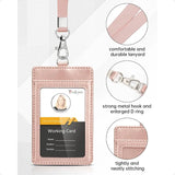 🌹 Rose Gold Leather Lanyard for ID Badges – Stylish ID Badge Holder for Work, School, Hotel Keys & Cruise Ship Cards