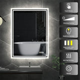 LED Bathroom Mirror – Backlit, Dimmable, Anti-Fog Makeup Mirror (IP65 Rated)