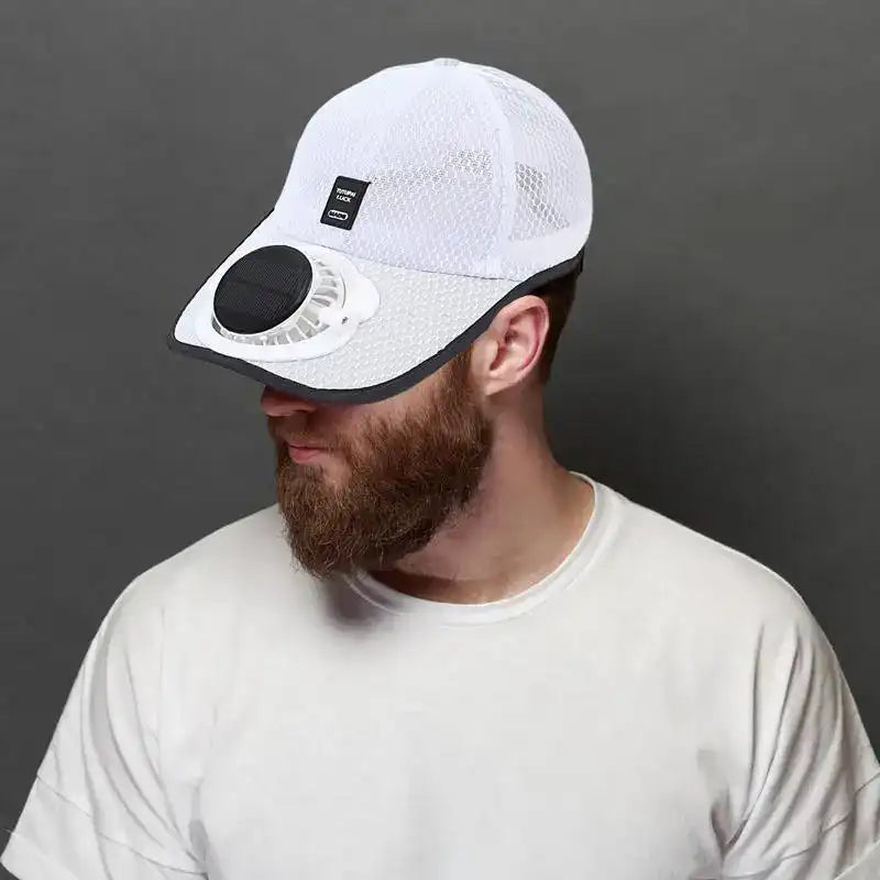Solar Fan Hat – Breathable Mesh Sun-Protection Cap with Built-in Solar Charging Fan for Men & Women ☀️🧢