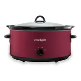 Crock-Pot 8-Quart Manual Slow Cooker – Large Capacity Rhubarb Red Slow Cooking Pot for Family Meals & Parties