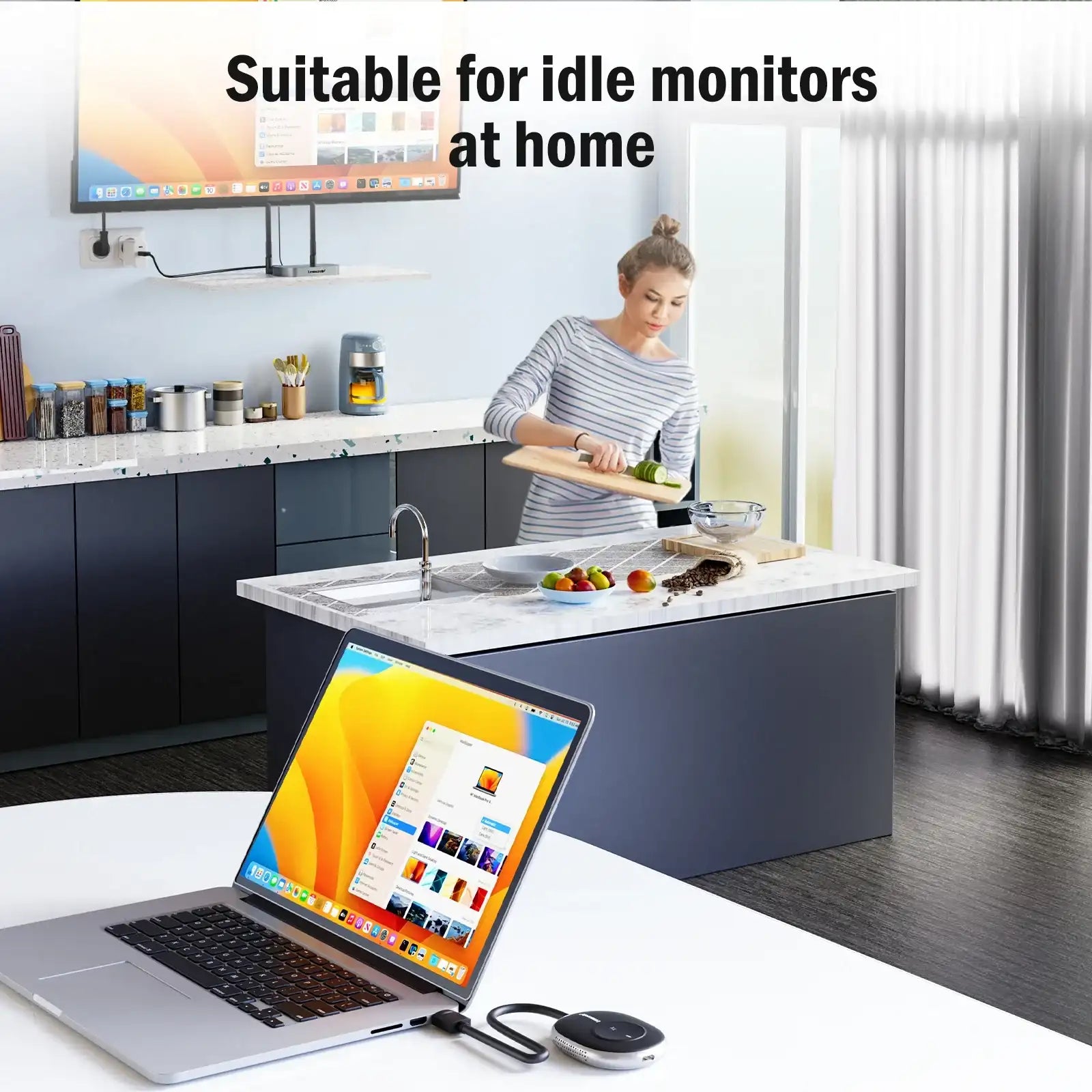 Ultra-Compact USB Wireless Transmitter & Receiver Kit – 1080p 5 GHz Long-Range Display Dongle for Monitors, Projectors & TVs
