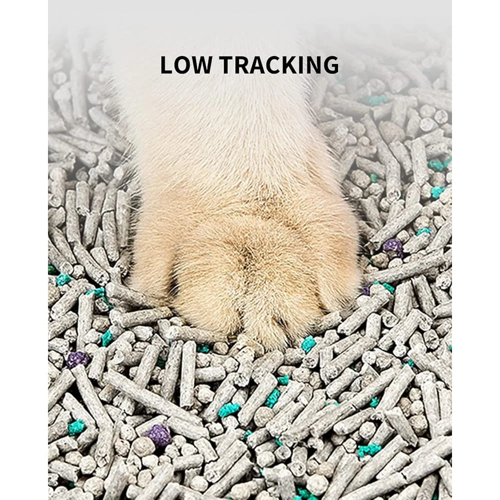 Fast Clumping Cat Litter – Natural Tofu & Activated Carbon, Flushable 5-in-1 Formula, Ultra-Absorbent, Dust-Free, 7-9lb × 2 Pack