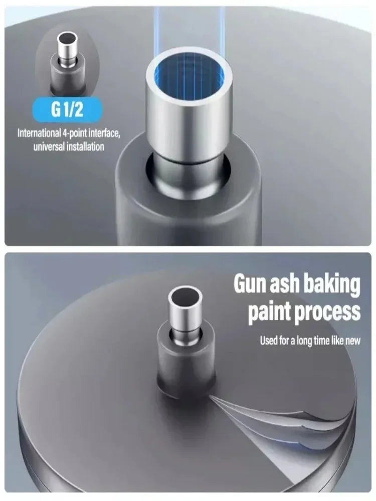 230 mm Big Panel Showerhead – 6 Mode High-Pressure Rainfall Top Shower Head
