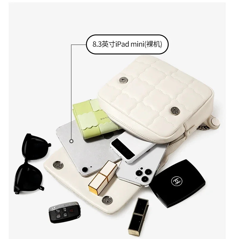 ITAMOOD Women’s Luxury Designer Leather Waist Bag with Chain Strap – Phone & Essentials Crossbody