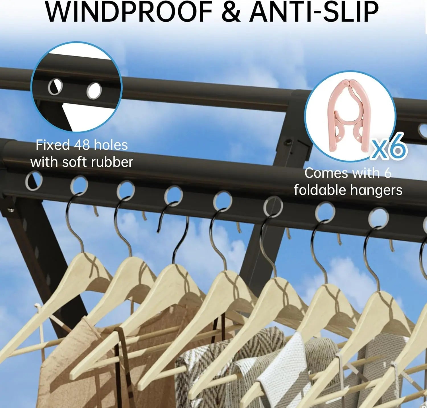 Foldable Clothes Drying Rack with Wheels – Aluminum Alloy Laundry Stand, Indoor & Outdoor Portable Garment Dryer