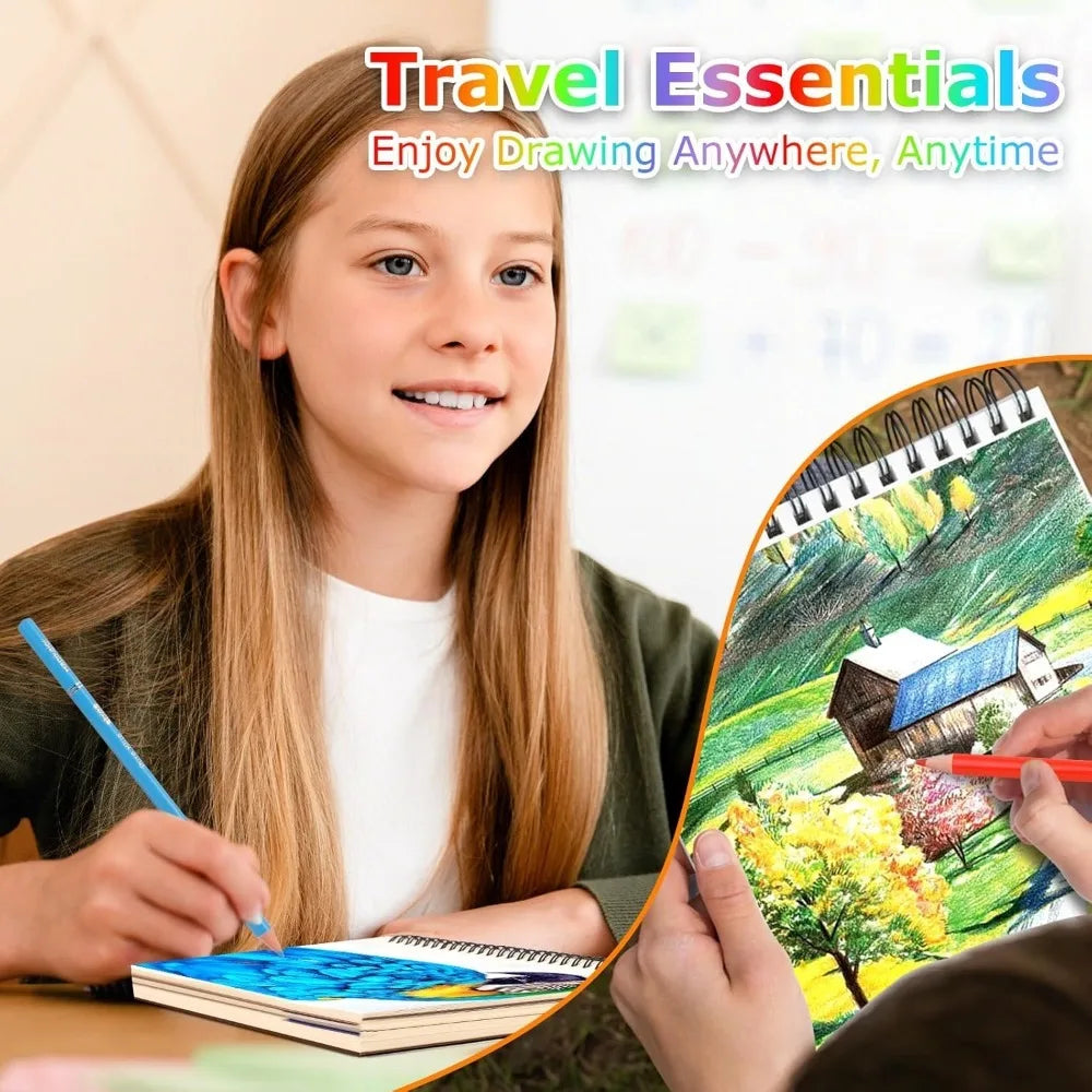 2-Pack 9×12″ Acid-Free Spiral Sketch Book – 50 Sheets Each Drawing Pad