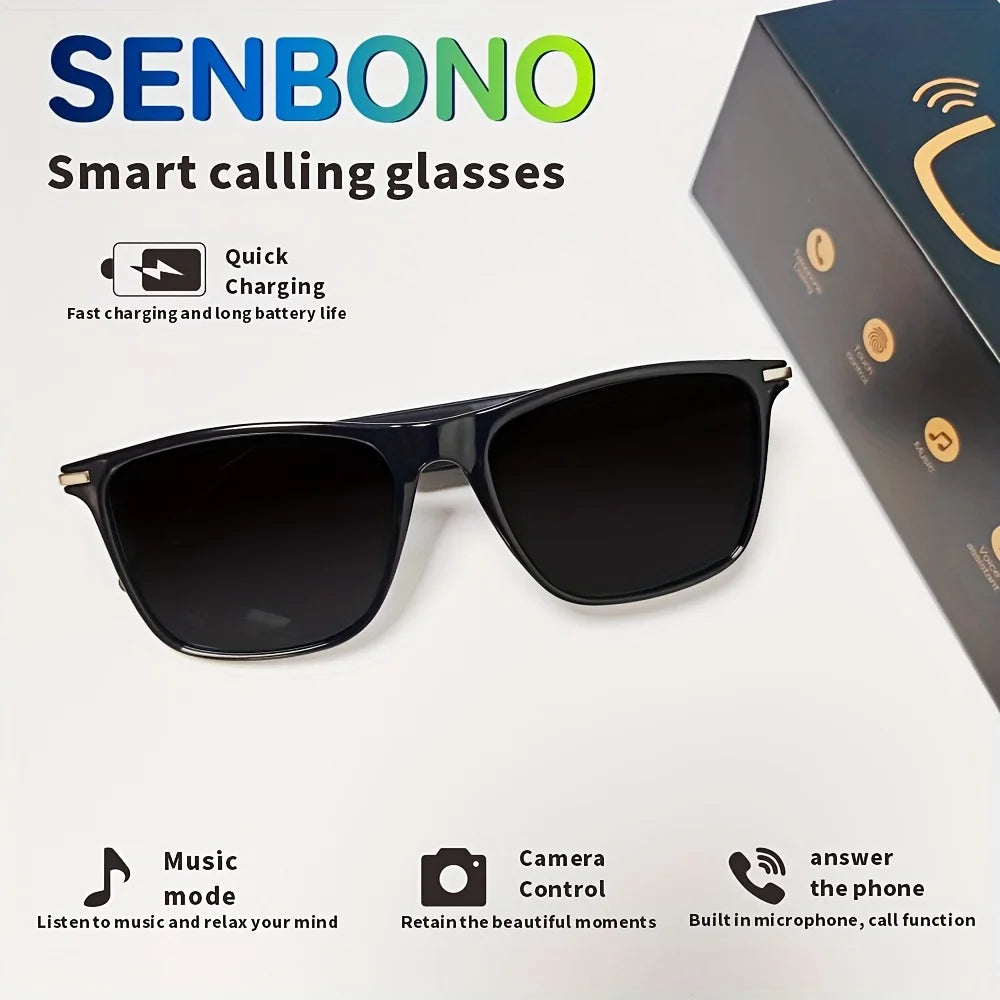 SENBONO Smart Glasses – Open-Ear Bluetooth Sunglasses with Hands-Free Calling & Anti-Blue Light Protection (Unisex)