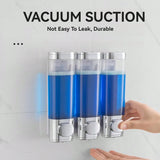 3-in-1 Chamber Wall-Mounted Shower Dispenser & Organizer – Pump for Shampoo, Soap & Conditioner