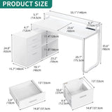 L-Shaped Gaming Computer Desk – Home Office Corner Desk with File Drawers for Storage & Organization