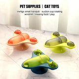 “Rotating Flying Chair Interactive Cat Teaser Toy – Spinning Small Aircraft Design with Treat Dispenser”