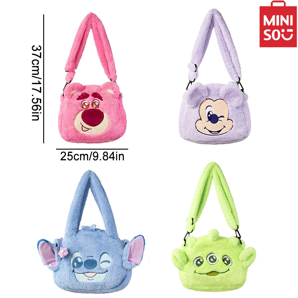 MINISO Disney Mickey Tote Bag for Girls – Crossover / Crossbody Portable Shoulder Bag, Cute Cartoon Gift