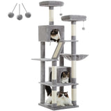 Large Cat Tree Tower for Indoor Cats – Multi-Level Plush Cat Condo with Scratching Posts, Boards, Perches & Caves