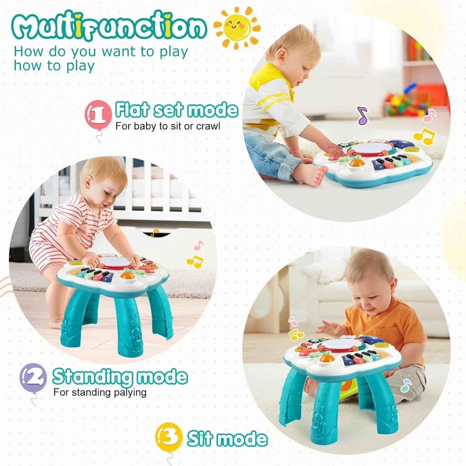 Baby & Toddler Musical Activity Learning Table – Educational Toy with Lights & Sounds for 6–36 Months Boys & Girls