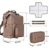 Large Capacity PU Leather Mommy Bag Backpack with Changing Pad – Multifunction Mom & Baby Stroller Bag