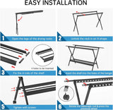 Foldable Clothes Drying Rack with Wheels – Aluminum Alloy Laundry Stand, Indoor & Outdoor Portable Garment Dryer