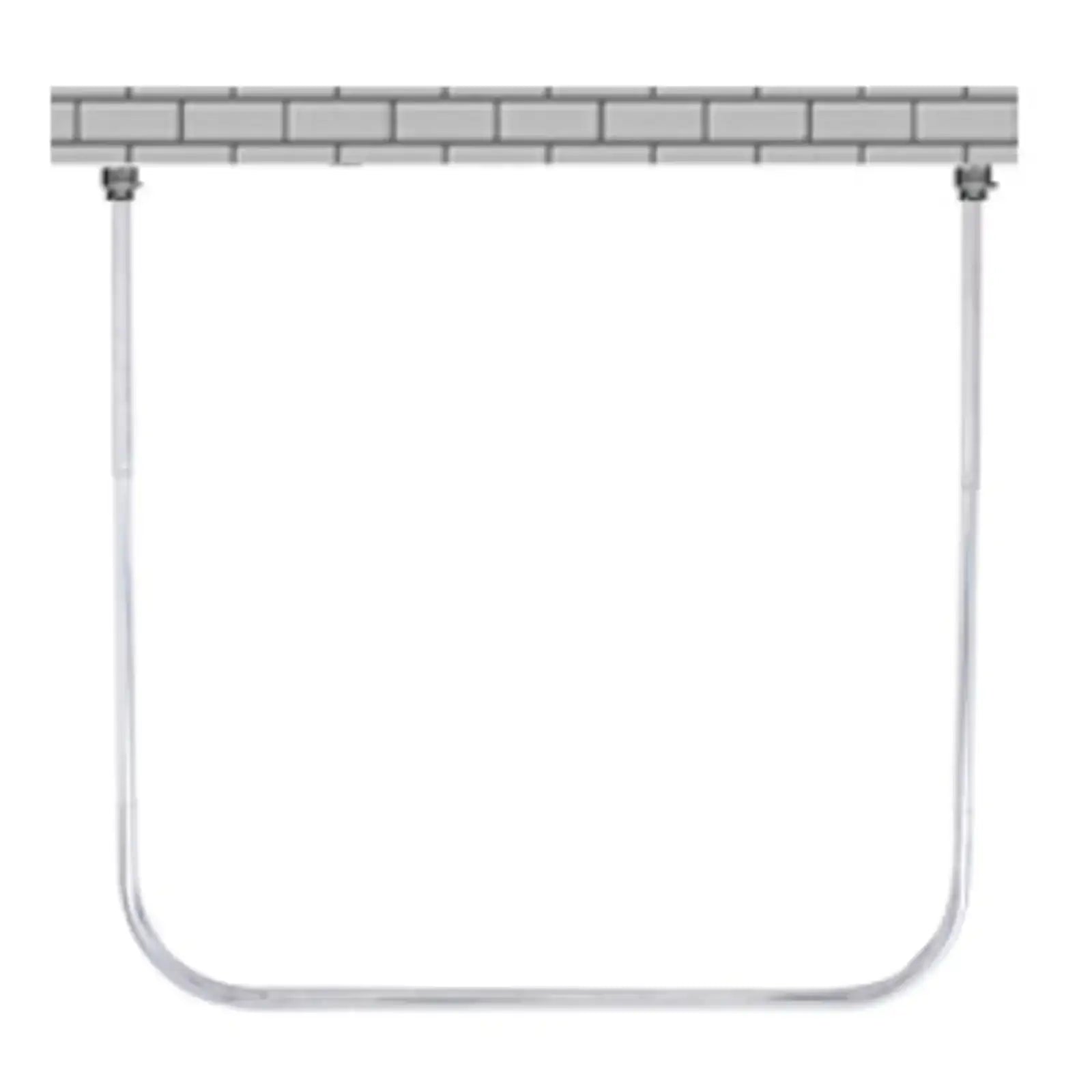 Adjustable U-Shape Curved Shower Curtain Rod Bar – Stainless Steel Corner Bath Tub Rail