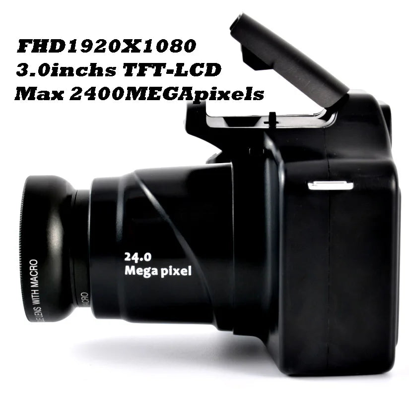 18X HD Digital Camera – Mirrorless 1080P Video with 3.0" LCD Screen & TF Card Slot – Travel & Vlogging Camera