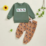 Wild Duck Embroidered 2-Piece Sweatshirt & Pants Set for Toddler Boys