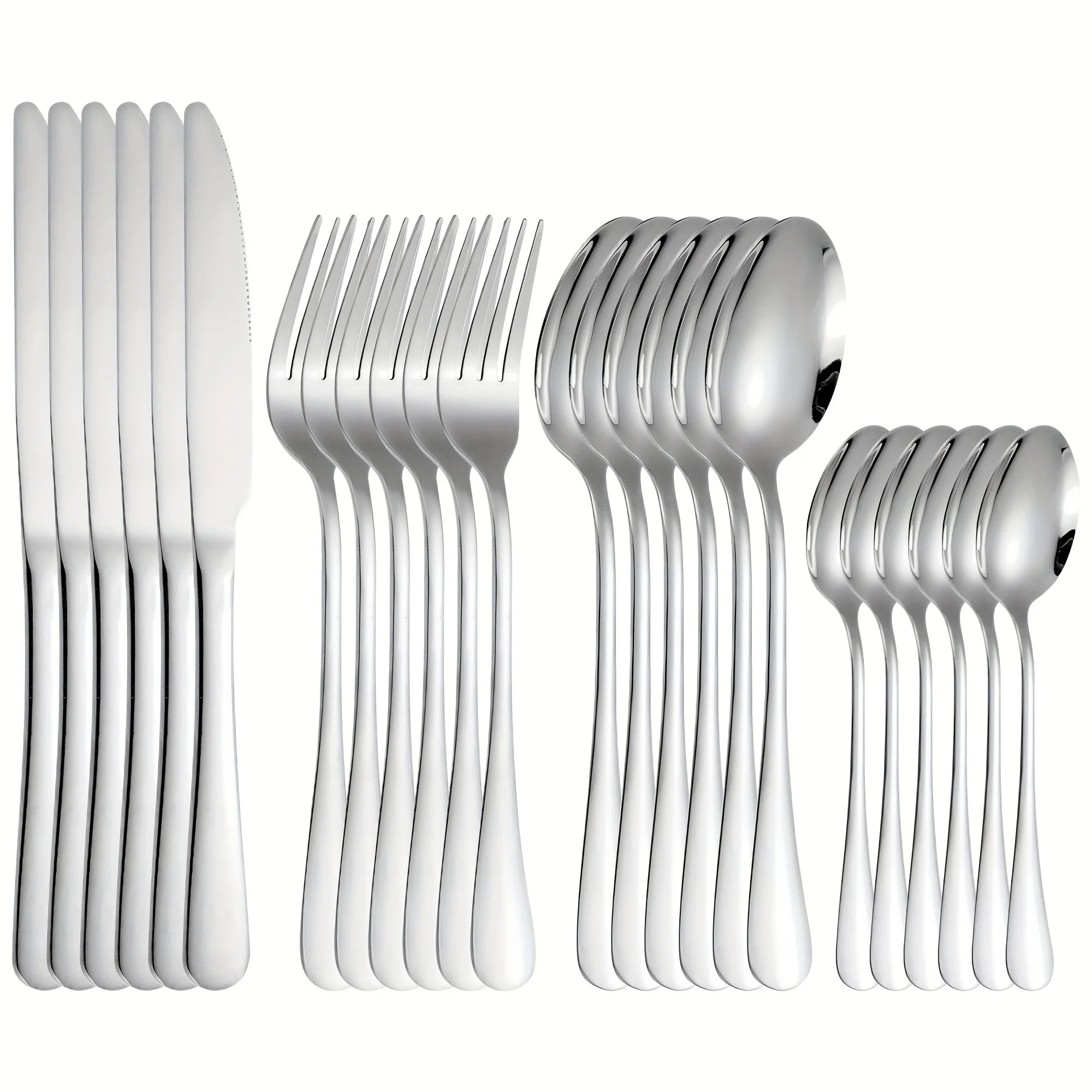 24-Piece Stainless Steel Cutlery Set – Premium Flatware Service for 6 | Knives, Forks & Spoons