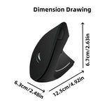 Ergonomic Wireless Vertical Mouse – 6-Button Right-Handed Design with Battery-Powered Non-Rechargeable Function