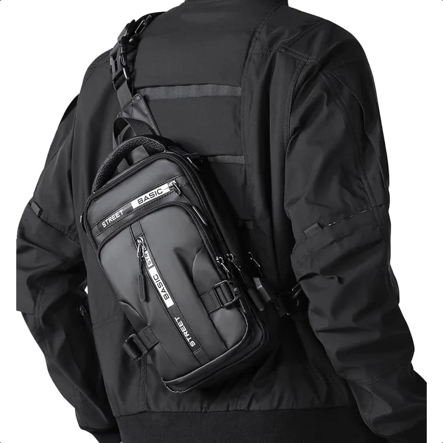Anti-Theft Sling Crossbody Backpack for Men — Lightweight One-Strap Travel & Motorcycle Daypack