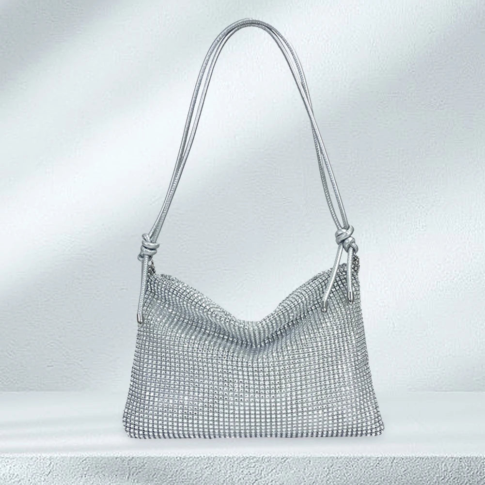 Women’s Sparkle Glitter Tote & Sling Bag – Elegant Zipper Satchel with Adjustable Strap