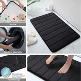 Super-Absorbent Memory Foam Bath Mat – Non-Slip Plush Bathroom Rug Floor Mat