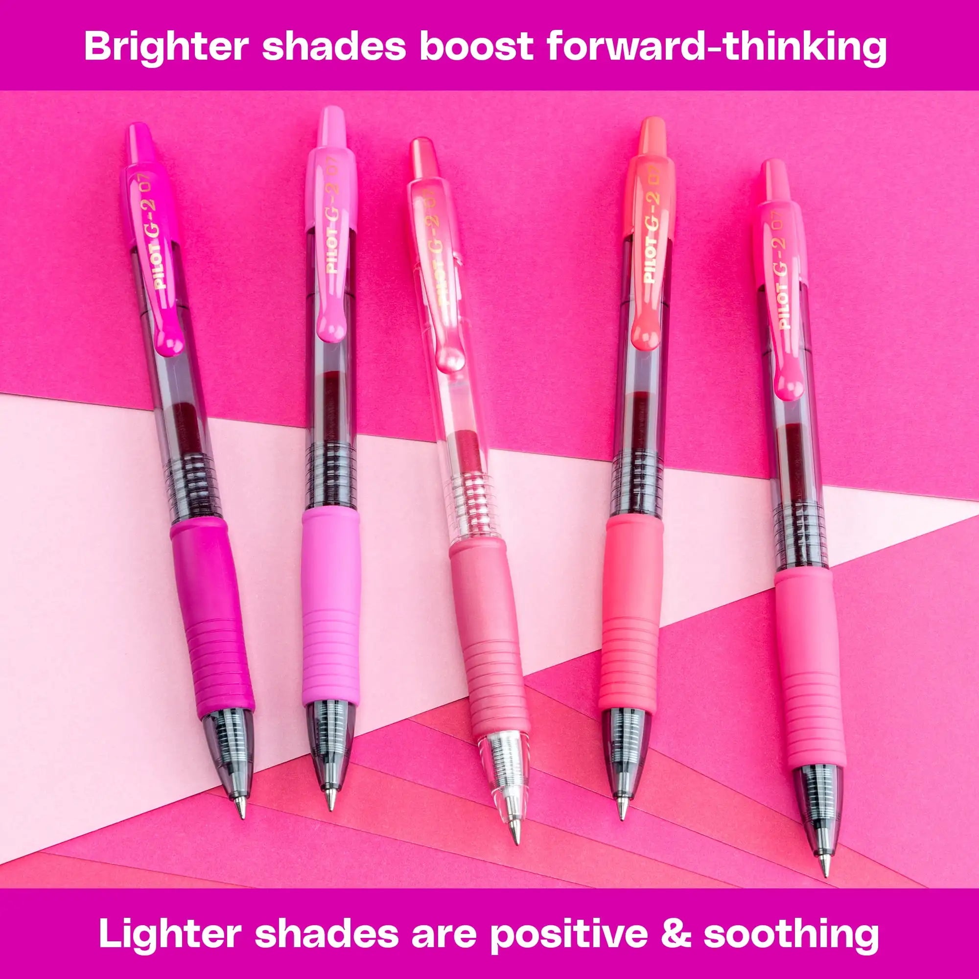 Pilot G2 Premium Gel Pens – 5 Count Pink Edition, Fine Point Assorted Ink for Smooth Writing