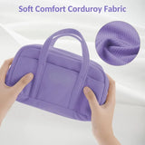 Large Soft Corduroy Zip Pencil Case – 6-Compartment Aesthetic Organizer (Purple)