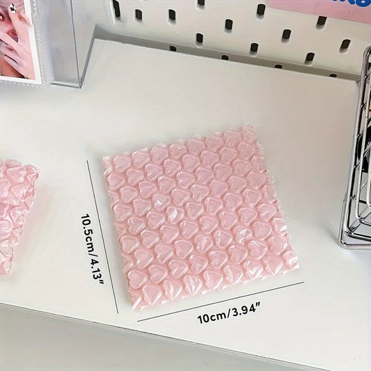 Pink Heart-Shaped Protective Bubble Pouches – 3.9″×4.1″ Cushioning Bags for Shipping, Moving & Storing Fragile Items